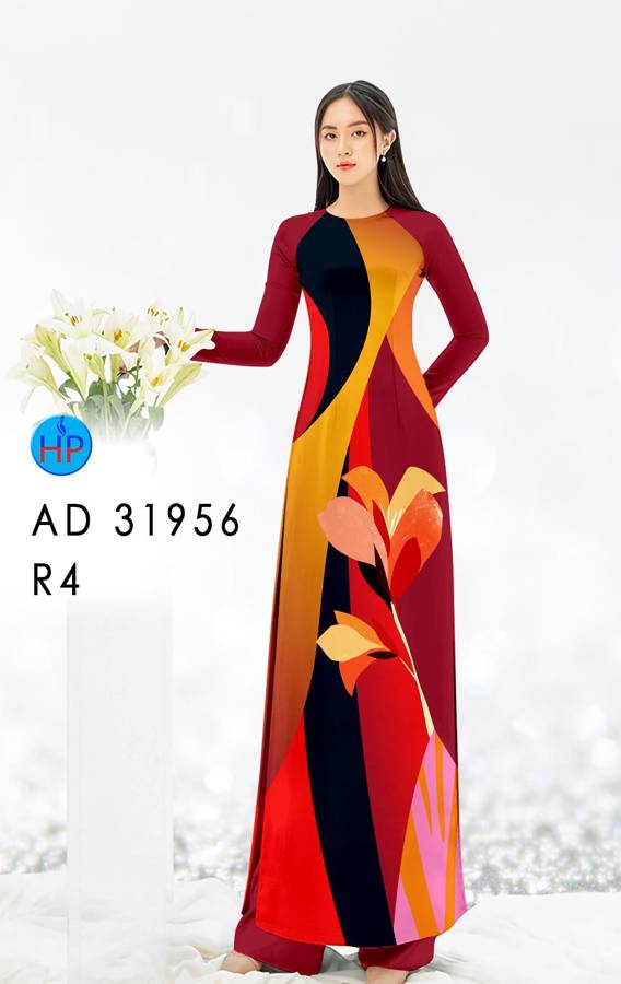 Vải Áo Dài Hoa In 3D AD 31956 3